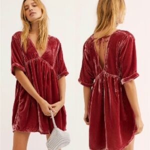 Free People Ivy Velvet Babydoll Dress